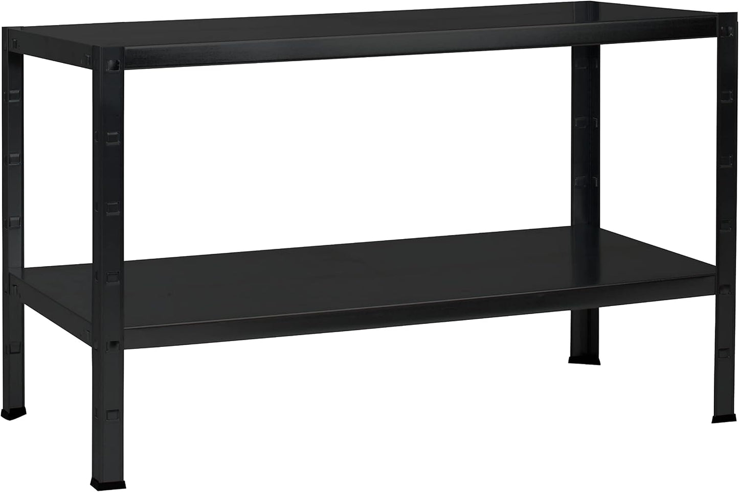 Schulte Regalwelt Steckregal mit 2 PowerMAX Fachböden, 65 kg Tragkraft, 43x100x35 cm (HxBxT), schwarz-Struktur, Lagerregal, Werkstattregal, Kellerregal, Garagenregal, Metallregal