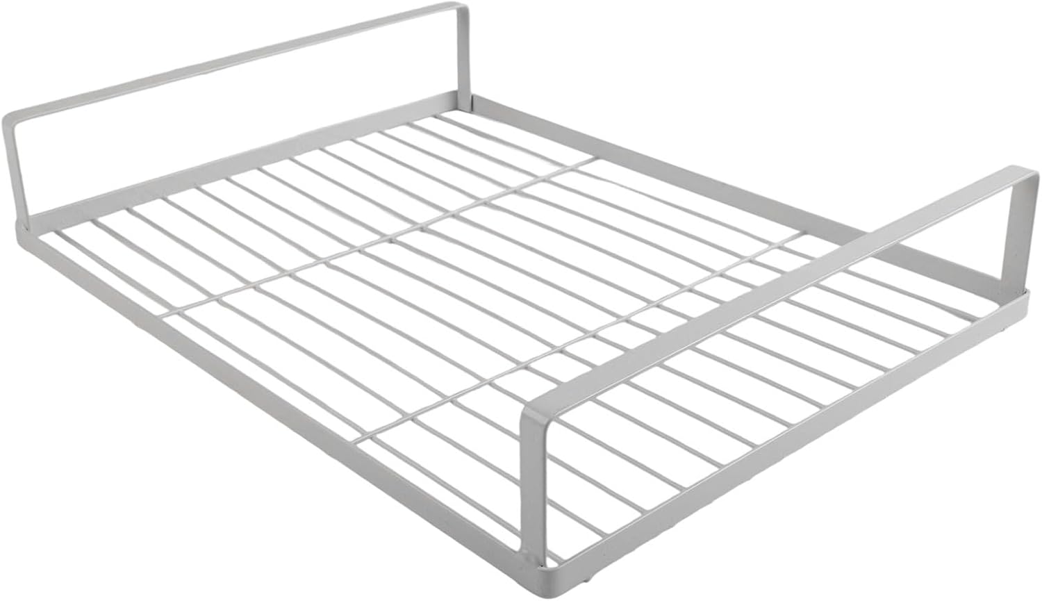 Mikrowellenregal aus Metall, Küchenregal für Mikrowelle und Induktionskochfeld, Platzsparender Aufsatz für Arbeitsplatte, Einfache Montage, 40x30 x 7,5 cm(White)