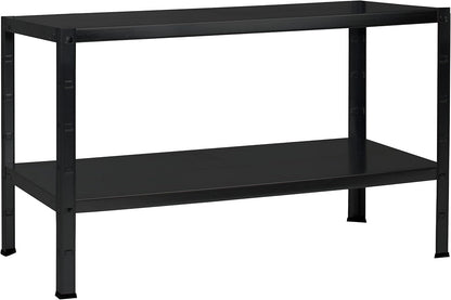Schulte Regalwelt Steckregal mit 2 PowerMAX Fachböden, 65 kg Tragkraft, 43x100x35 cm (HxBxT), schwarz-Struktur, Lagerregal, Werkstattregal, Kellerregal, Garagenregal, Metallregal