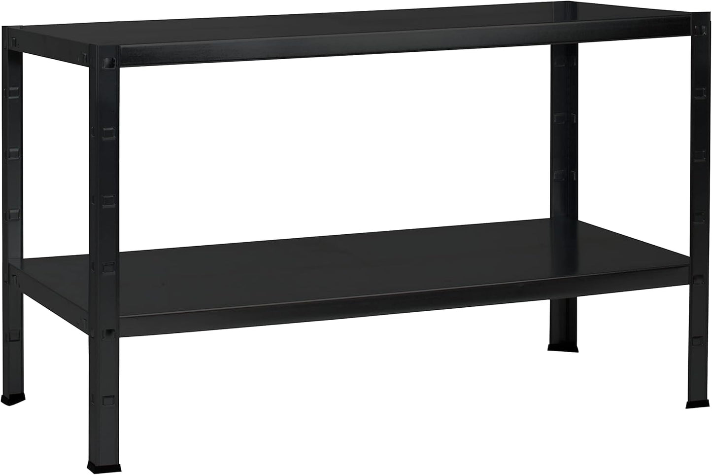 Schulte Regalwelt Steckregal mit 2 PowerMAX Fachböden, 65 kg Tragkraft, 43x100x35 cm (HxBxT), schwarz-Struktur, Lagerregal, Werkstattregal, Kellerregal, Garagenregal, Metallregal