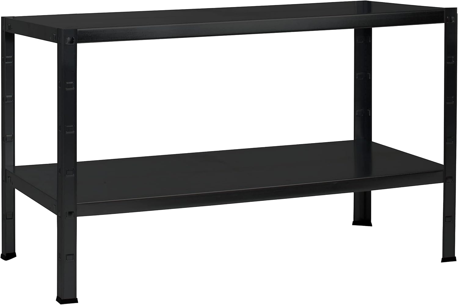 Schulte Regalwelt Steckregal mit 2 PowerMAX Fachböden, 65 kg Tragkraft, 43x100x35 cm (HxBxT), schwarz-Struktur, Lagerregal, Werkstattregal, Kellerregal, Garagenregal, Metallregal