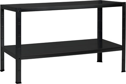 Schulte Regalwelt Steckregal mit 2 PowerMAX Fachböden, 65 kg Tragkraft, 43x100x35 cm (HxBxT), schwarz-Struktur, Lagerregal, Werkstattregal, Kellerregal, Garagenregal, Metallregal