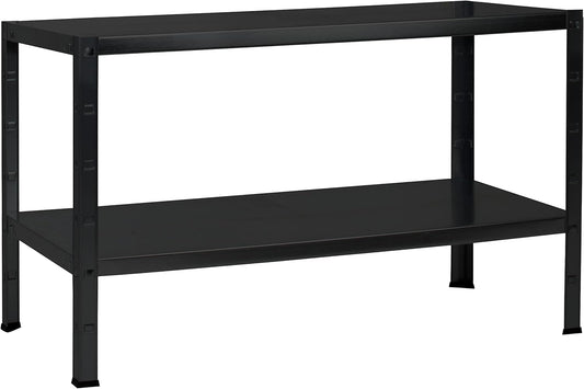 Schulte Regalwelt Steckregal mit 2 PowerMAX Fachböden, 65 kg Tragkraft, 43x100x35 cm (HxBxT), schwarz-Struktur, Lagerregal, Werkstattregal, Kellerregal, Garagenregal, Metallregal