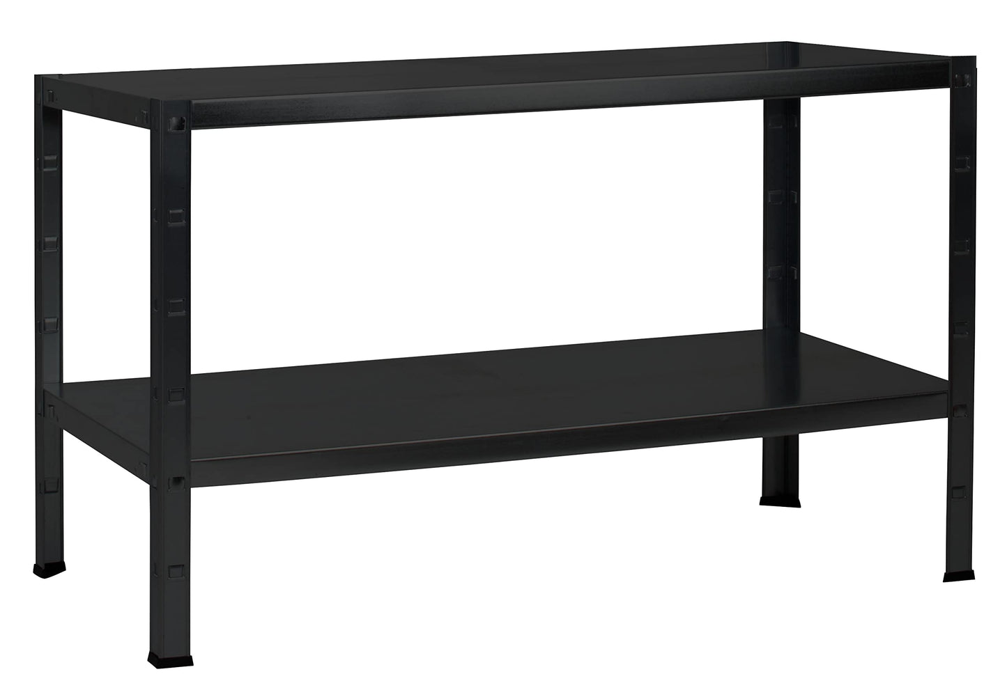 Schulte Regalwelt Steckregal mit 2 PowerMAX Fachböden, 65 kg Tragkraft, 43x100x35 cm (HxBxT), schwarz-Struktur, Lagerregal, Werkstattregal, Kellerregal, Garagenregal, Metallregal