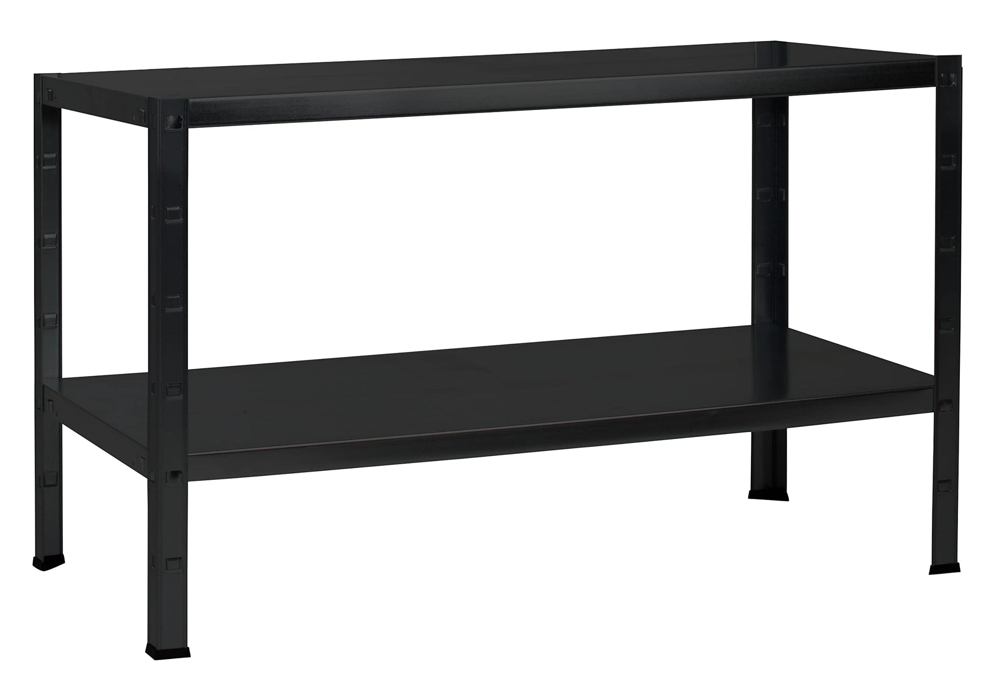 Schulte Regalwelt Steckregal mit 2 PowerMAX Fachböden, 65 kg Tragkraft, 43x100x35 cm (HxBxT), schwarz-Struktur, Lagerregal, Werkstattregal, Kellerregal, Garagenregal, Metallregal