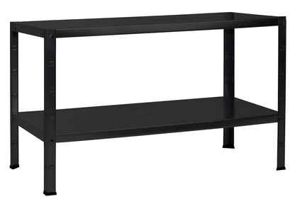 Schulte Regalwelt Steckregal mit 2 PowerMAX Fachböden, 65 kg Tragkraft, 43x100x35 cm (HxBxT), schwarz-Struktur, Lagerregal, Werkstattregal, Kellerregal, Garagenregal, Metallregal